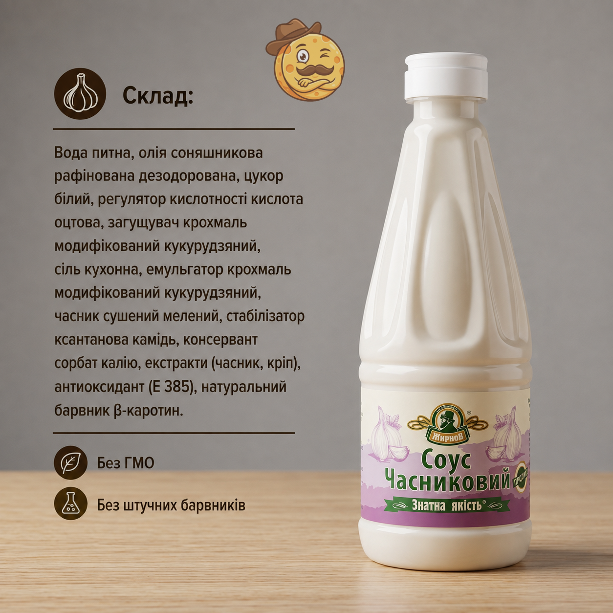 Соус часниковий «Жирнов» 340 г - Зображення 3